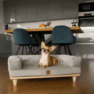 Canapé en bois en velours – SONYA