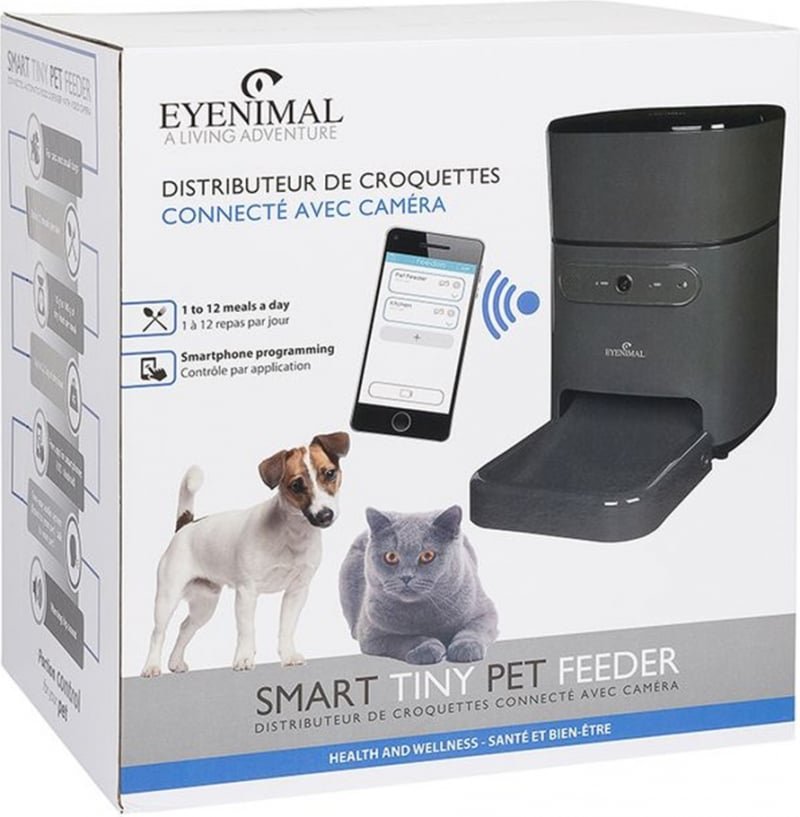 Distributeur de croquettes connecté avec caméra